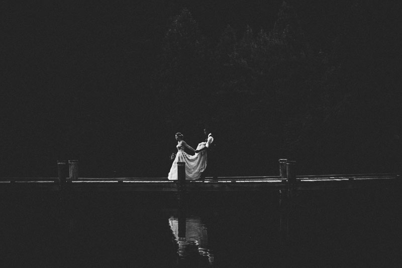 interracial couple backyard wedding by lake